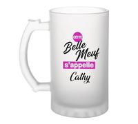 Otshirt Verre à Bière Cette belle meuf sappelle Cathy - Beer Glass - Idée Chope de Bière Cadeau Anniversaire Fête Original Famille Travail Départ Collègue Retraite Noël.