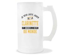 Otshirt Verre à Bière Jouer de la Clarinette et Ignorer le Monde | Chope de Bière Pinte | Idée Cadeau Musicien Humour Instrument Musique Original Drôle Mélodie Artiste