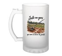 Otshirt Verre à Bière Juste un gars qui aime le lancer du javelot | Chope Givrée Verre Trempé 470 ml à Anse Recto Verso | Apéro Bar Bistrot Match | Idée Cadeau Athlète Fête des Pères Noël