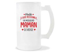 Otshirt Verre à Bière La Meilleure Maman | Chope de Bière Pinte | Idée Cadeau Mère Humour Original Noël Anniversaire Fête des Mères Famille Amour Naissance Retraite