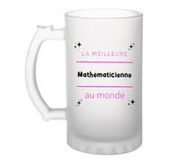 Otshirt Verre à Bière La meilleure Mathematicienne au monde 2 - Beer Glass - Idée Chope de Bière Cadeau Anniversaire Fête Original Famille Travail Départ Collègue Retraite Noël.