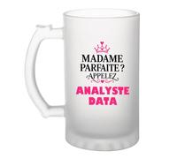 Otshirt Verre à Bière Madame Parfaite Analyste Data - Beer Glass - Idée Chope de Bière Cadeau Anniversaire Fête Original Famille Travail Départ Collègue Retraite Noël.