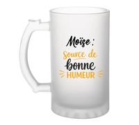 Otshirt Verre à Bière Moise - source de bonne humeur- Chope - Idée Verre à Bière Personnalisable Cadeau Anniversaire Camping Fête Original Famille Travail Départ Collègue Retraite Noël