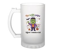 Otshirt Verre à Bière Mon Monstre Préféré C'est Mon Agent commercial - Beer Glass - Idée Chope de Bière Cadeau Anniversaire Fête Original Famille Travail Départ Collègue Retraite Noël.