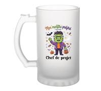 Otshirt Verre à Bière Mon Monstre Préféré C'est Mon Chef de projet - Beer Glass - Idée Chope de Bière Cadeau Anniversaire Fête Original Famille Travail Départ Collègue Retraite Noël.