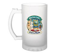 Otshirt Verre à Bière Mon truc à moi : C'est le Musée Mon truc à moi - Activité | Chope Givrée Verre Trempé 470 ml à Anse Recto Verso | Apéro Bar Bistrot Match | Idée Cadeau Fête des Pères Noël