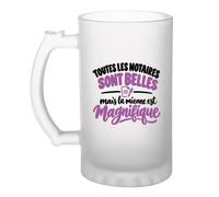 Otshirt Verre à Bière notaire magnifique | modèle 3 | Chope Givrée Verre Trempé 470 ml à Anse Recto Verso | Apéro Bar Bistrot Match | Idée Cadeau Fête des Pères Noël