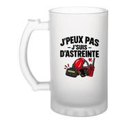 Otshirt Verre à Bière Pompier Volontaire J'peux pas | Chope Givrée Verre Trempé 470 ml à Anse Recto Verso | Apéro Bar Bistrot Match | Idée Cadeau Sapeur-Pompier Sapeuse-Pompière Fête des Pères Noël