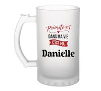 Otshirt Verre à Bière Priorite N1 dans ma vie C'est ma Danielle - Beer Glass - Idée Chope de Bière Cadeau Anniversaire Fête Original Famille Travail Départ Collègue Retraite Noël.