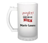 Otshirt Verre à Bière Priorite N1 dans ma vie C'est ma Marie-Laure - Beer Glass - Idée Chope de Bière Cadeau Anniversaire Fête Original Famille Travail Départ Collègue Retraite Noël.