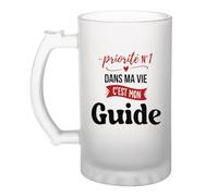 Otshirt Verre à Bière Priorite N1 dans ma vie C'est mon Guide - Beer Glass - Idée Chope de Bière Cadeau Anniversaire Fête Original Famille Travail Départ Collègue Retraite Noël.