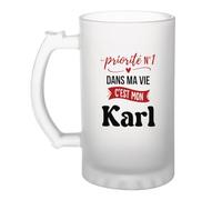 Otshirt Verre à Bière Priorite N1 dans ma vie C'est mon Karl - Beer Glass - Idée Chope de Bière Cadeau Anniversaire Fête Original Famille Travail Départ Collègue Retraite Noël.