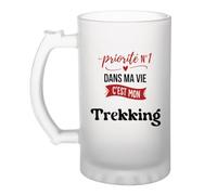 Otshirt Verre à Bière Priorite N1 dans ma vie C'est mon Trekking - Beer Glass - Idée Chope de Bière Cadeau Anniversaire Fête Original Famille Travail Départ Collègue Retraite Noël.