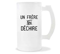 Otshirt Verre à Bière Un Frère qui Déchire | Chope de Bière Pinte | Idée Cadeau Frère Humour Original Noël Anniversaire Fête Famille Amour