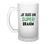 Otshirt Verre à Bière Un Super Brahim 2- Chope - Idée Verre à Bière Personnalisable Cadeau Anniversaire Camping Fête Original Famille Travail Départ Collègue Retraite Noël