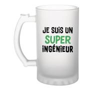 Otshirt Verre à Bière Un Super Ingenieur 2- Chope - Idée Verre à Bière Personnalisable Cadeau Anniversaire Camping Fête Original Famille Travail Départ Collègue Retraite Noël