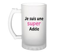 Otshirt Verre à Bière Une Super Adele 2- Chope - Idée Verre à Bière Personnalisable Cadeau Anniversaire Camping Fête Original Famille Travail Départ Collègue Retraite Noël