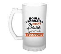 Otshirt Vière à Bière Boule lyonnaise un jour boule lyonnaise toujours | Beer Glass | Idée Chope de Bière Cadeau Anniversaire Fête Original Famille Travail Départ Collègue Retraite Noël.