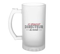 Otshirt Vière à Bière Le meilleur directeur du monde | Beer Glass | Idée Chope de Bière Cadeau Anniversaire Fête Original Famille Travail Départ Collègue Retraite Noël.