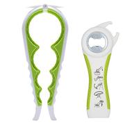 Otstar Décapsuleur multifonction 5 en 1 avec anneau pour les mains faibles, les personnes âgées, les personnes souffrant d'arthrite (blanc et vert)