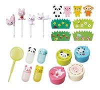 OTSUMAMI TOKYO Ensemble d'accessoires de boîte à bento 4 sortes, mini conteneur super mignon, feuilles de décoration kawaii, récipient de sauce soja avec compte-gouttes, ensemble de décoration