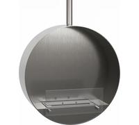 Ottawa acier, 60 cm, cheminée de plafond ronde à l'éthanol, tige de plafond de 1 mètre, durée de combustion jusqu'à 6 heures, 2,2 kW