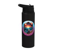 Otter astronaute planètes spatiales exploration d'aventure Stainless Steel Insulated Water Bottle