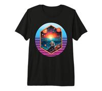 Otter Astronaute planètes spatiales Exploration d'aventure T-Shirt Haut de Gamme
