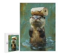 Otter Balancing Log on Head Puzzle 1000 Pièces Educa Jouet en Bois Cadeau Unique Décoration Intérieure Jeu Éducatif Challenge Toy Adultes Et Enfants À Partir De 14 Ans 500 PCS