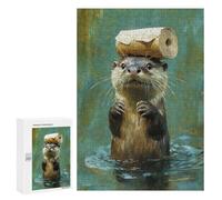Otter Balancing Log on Head Puzzle 300 Pièces Educa Jouet en Bois Cadeau Unique Décoration Intérieure Jeu Éducatif Challenge Toy Adultes Et Enfants À Partir De 14 Ans 300 PCS