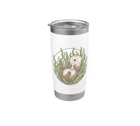Otter de mer flottant varech Ocean Art Graphic Gobelet isotherme en acier inoxydable double paroi