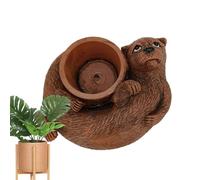 Otter Design Pot de Fleurs en résine avec Design Adorable pour, 14,5 x 13 x 6,5 cm pour d'intérieur, pour extérieur et intérieur, Jardin, fenêtre, Coin, Patio et