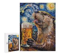 Otter Drinking Beer Art Print-1 Puzzle 500 Pièces Educa Jouet en Bois Cadeau Unique Décoration Intérieure Jeu Éducatif Challenge Toy Adultes Et Enfants À Partir De 14 Ans 500 PCS