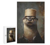 Otter in Top Hat Painting-1 Puzzle 1000 Pièces Educa Jouet en Bois Cadeau Unique Décoration Intérieure Jeu Éducatif Challenge Toy Adultes Et Enfants À Partir De 14 Ans 1000 PCS