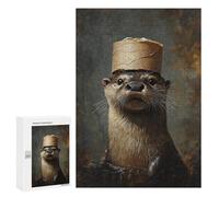 Otter in Top Hat Painting-1 Puzzle 1000 Pièces Educa Jouet en Bois Cadeau Unique Décoration Intérieure Jeu Éducatif Challenge Toy Adultes Et Enfants À Partir De 14 Ans 300 PCS