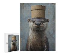 Otter in Top Hat Painting Puzzle 1000 Pièces Educa Jouet en Bois Cadeau Unique Décoration Intérieure Jeu Éducatif Challenge Toy Adultes Et Enfants À Partir De 14 Ans 500 PCS