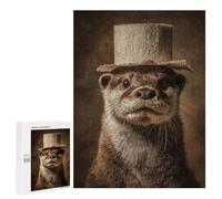 Otter in Top Hat Quirky Fashion Statement Puzzle 1000 Pièces Educa Jouet en Bois Cadeau Unique Décoration Intérieure Jeu Éducatif Challenge Toy Adultes Et Enfants À Partir De 14 Ans 500 PCS