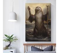 Otter Moses Décoration murale sur toile pour salon, chambre à coucher, cuisine, cadeaux d'anniversaire pour femmes, 40 x 60 cm