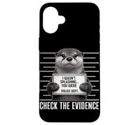 Otter Mugshot I Wasn't Splashing Check The Evidence Funny Coque pour iPhone 16 Plus
