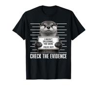 Otter Mugshot I Wasn't Splashing Check The Evidence Funny T-Shirt