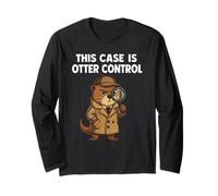 Otter Pun Detective Cute Animal Mystery Sleuth Humor Manche Longue