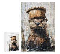 Otter with Bucket Hat-1 Puzzle 1000 Pièces Educa Jouet en Bois Cadeau Unique Décoration Intérieure Jeu Éducatif Challenge Toy Adultes Et Enfants À Partir De 14 Ans 300 PCS