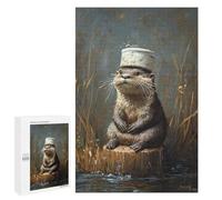 Otter with Bucket Hat Puzzle 1000 Pièces Educa Jouet en Bois Cadeau Unique Décoration Intérieure Jeu Éducatif Challenge Toy Adultes Et Enfants À Partir De 14 Ans 1000 PCS