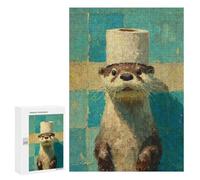 Otter with Toilet Paper Hat-2 Puzzle 1000 Pièces Educa Jouet en Bois Cadeau Unique Décoration Intérieure Jeu Éducatif Challenge Toy Adultes Et Enfants À Partir De 14 Ans 300 PCS