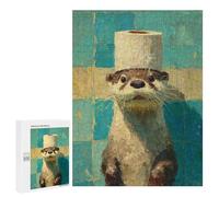 Otter with Toilet Paper Hat-2 Puzzle 1000 Pièces Educa Jouet en Bois Cadeau Unique Décoration Intérieure Jeu Éducatif Challenge Toy Adultes Et Enfants À Partir De 14 Ans 500 PCS