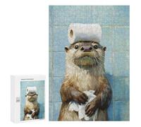 Otter with Toilet Paper Puzzle 1000 Pièces Educa Jouet en Bois Cadeau Unique Décoration Intérieure Jeu Éducatif Challenge Toy Adultes Et Enfants À Partir De 14 Ans 300 PCS