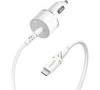 Otterbox - Adaptateur D'alimentation Pour Voiture - 18 Watt - 3 A - Pd 3.0 (24 Pin Usb-C) - Sur Le Câble : Lightning - Poussière De Nuage Blanche