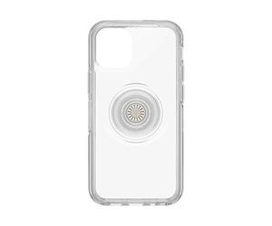 OtterBox avec Apple iPhone 12 mini, coque antichoc fine avec PopSockets intégrés PopGrip, Otter + Pop Symmetry Series - Transparent