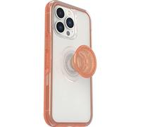 Otterbox avec Apple iPhone 13 Pro, Coque Antichoc Fine avec PopSockets intégrés PopGrip, Otter + Pop Symmetry Series, Transparent/Coral
