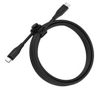 OtterBox Câble de charge rapide USB-C 60 W de 1,8 m - Noir, design sans enchevêtrement avec boucle de rangement pour câble, silicone souple au toucher, câble de charge USB-C vers USB-C